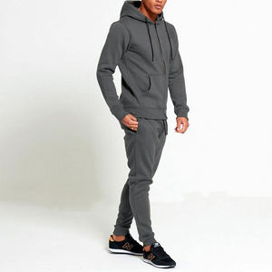 Men's Hooded Tracksuit Set Full <b>Zip</b> Solid Color Casual <b>Joggers</b> With Side <b>Pockets</b> Autumn Wear 100% Cotton Breathable Regular Fit - Product Image 2