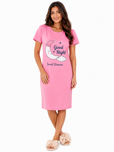 Camiseta de Algodón para Mujer, Cuello Redondo, Corte Regular, Color Rosa Sólido, Informal, Manga Corta, Primavera Verano, Tejido Jersey Transpirable, 200g - Product Image 6