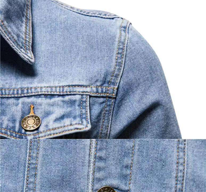 Men's <b>Denim</b> Jacket Turn-down Collar Regular Fit Casual Style Single Breasted Cotton <b>Material</b> Autumn Wear - Product Image 4