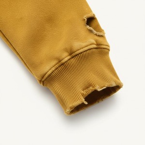 Sudadera con capucha para hombre, estilo desgastado, oversize, de forro polar de algodón, con efecto salpicado de pintura, lisa, estilo urbano, personalizada, al por mayor - Product Image 4