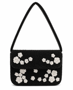 Luxury Handmade Black <b>White</b> Glass Beaded Shoulder <b>Bag</b> Designer Womens Boutique Handbag Wholesale OEM ODM - Product Image 1