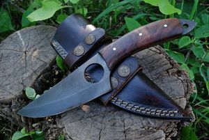 Couteau de chasse hybride avec trou pour le pouce – Couteau de cuisine et de terrain à lame fixe, couteau robuste à lame fixe en gros - Product Image 3