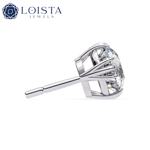 ต่างหูเพชรทรงกลมเจียระไนแบบบริลเลียนท์ แพลตตินั่ม ได้รับการรับรองจาก GIA สี D เพชรธรรมชาติ เครื่องประดับหมั้นคลาสสิกสำหรับผู้หญิง - Product Image 3