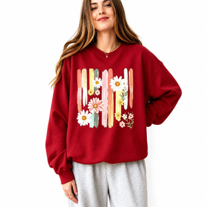 Custom Graphic Women's Crewneck Sweatshirt Oversized Cotton Fleece Drop Shoulder Casual Pullover Solid Hoodies Private <b>Label</b> - Product Image 1