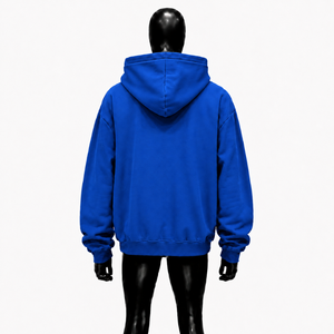 Custom Blue Zip Up Hoodie Oversized Streetwear Self Made <b>Orange</b> 3D Puff Print Logo Full Zipper Hooded <b>Sweatshirt</b> Wholesale Wear - Product Image 2