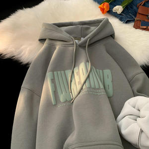 Custom Logo <b>Oversized</b> <b>Hoodie</b> <b>Men</b> Women Streetwear Heavyweight Cotton Fleece Drop Shoulder Blank Pullover Wholesale Sweatshirt - Product Image 3