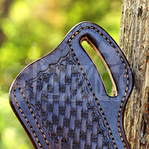 Funda de cuero genuino hecha a mano OEM para cuchillo tipo pancake, para cinturón, para mano derecha, ideal como regalo. - Product Image 6