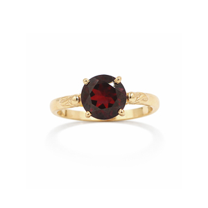 Ishime Jewels Anillo de Plata de Ley 925 con Granate Solitario Engastado en Puntas, Banda Elegante con Baño de Oro de 1 Micrón y Rodio, Tercer Anillo - Product Image 3