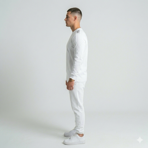 T-shirt à manches longues de haute qualité pour hommes, 100% coton, uni noir, vêtements tendance, t-shirt respirant à col rond à manches longues pour hommes - Product Image 6