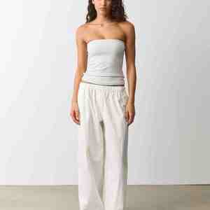 Débardeur court bustier uni pour femme, style urbain, en jersey 100% coton, respirant et écologique - Product Image 5