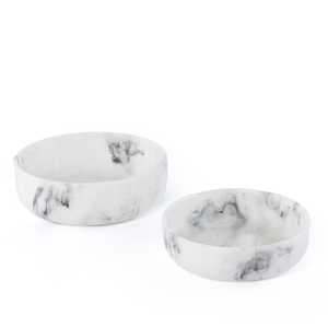 Ensemble de 2 bols en MDF, boîte cadeau, design vintage, écologique, blanc et noir, vaisselle/salle à manger pour cadeaux, United Trade World - Product Image 1