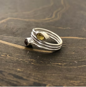 Minimalist 925 Sterling <b>Silver</b> <b>Ring</b> Layered <b>Stacking</b> Style Twin Gemstone Jewelry Manufacturer JAIPUR <b>SILVER</b> - Product Image 2