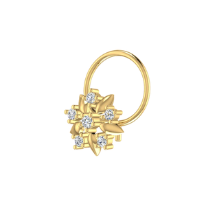 AJRETAIL - Joyería Fina para Mujer, Diseño Royal Nova, Oro de 14K, Certificado GIA, Piercing de Nariz con Flor de Diamante Natural de 0.05ct - Product Image 4