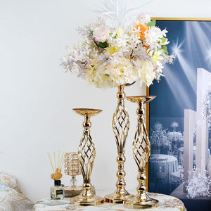 Jarrones Metálicos de Lujo LANJO de Alta Calidad al por Mayor para Bodas, Fiestas, Eventos, Recepciones, Cumpleaños, Soporte para Flores de Mesa - Product Image 3