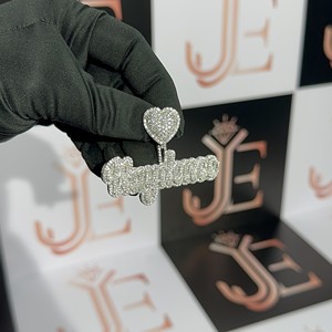 Colgante de Letra con Nombre, Joyería Hip Hop Popular, con Moissanita y Diamantes, Joyería Fina Hecha a Mano con Plata de Ley 925 - Product Image 1