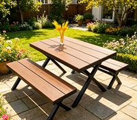 Ensemble table et chaises de bar haute d'extérieur en fer, durable et résistant à l'eau, pour jardins, plages, cours et hôtels