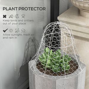 Set di 6 Campanelle da Giardino in Metallo Bianco 40x33 cm per Protezione Piante dai Parassiti e dai Predatori - Product Image 4