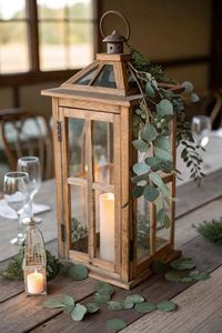 Natural Customized Handmade Wooden Candle <b>Lantern</b> with <b>Black</b> Top Empty Candle Holder For Event & Home Decor - Product Image 3