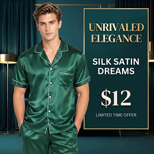 OEM Custom <b>Men</b> Short Sleeve <b>Silk</b> Sleep <b>Shirt</b> Nightwear Button Down Satin Top Anti-Wrinkle Causal Sleeping <b>Shirt</b> <b>Men</b> Satin Tops - Product Image 1