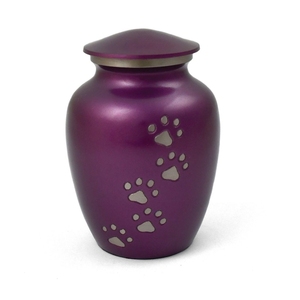 Premium Pink and Gold Pet Cremation <b>Urn</b> Brass Paw Prints Keepsake Jar for Dog <b>Cat</b> Ashes - Product Image 3