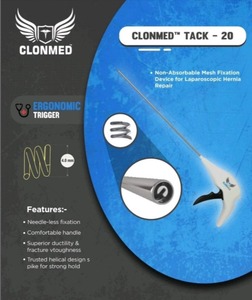 Clonmed Tack 30 5mm, agrafeur d'hernie jetable pour l'hôpital, dispositif de fixation d'hernie, dispositif de fixation pour la réparation laparoscopique de l'hernie - Product Image 5