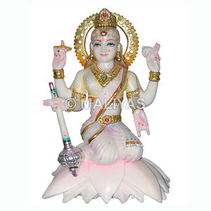 Ídolo de Gayatri Mata |   Murti Gayatri de Mármol Premium para el Hogar y el Templo – Maliyas - Product Image 1