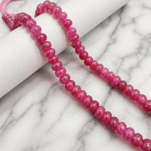 สร้อยคอและกำไลข้อมือประดับด้วยลูกปัดพลอยทัวร์มาลีนสีชมพูทรงรอนเดลล์แบบใหม่ ขายส่งอุปกรณ์ทำเครื่องประดับ DIY - Product Image 6