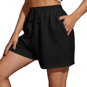 Shorts Deportivos Casuales de Poliéster para Mujer, Cintura Alta, Transpirables, con Cordón Ajustable, Cintura Elástica y Bolsillos, para Deportes, Gimnasio y Ropa Urbana - Product Image 2