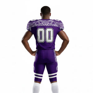 Nuevo Estilo Unisex, Jersey de Fútbol Americano Estampado en Color Morado, Uniformes con Cuello en V, Mangas Cortas, Transpirable, Absorbe la Humedad, UPF 50 - Product Image 5