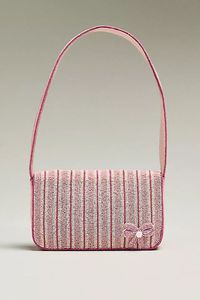Bolso de solapa con cuentas turquesa para mujer, con asa redonda y patrón de lentejuelas en espiral - Product Image 3