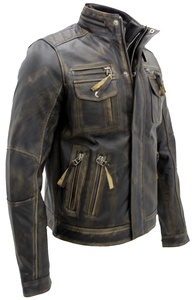 Dernier design de veste en cuir d'agneau pur blanchi pour homme, col montant, style formel, prix abordable - Product Image 3