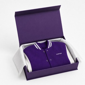 Veste de style universitaire tendance en tissu de laine douce, design à manches contrastées, col et poignets en tricot côtelé, boutons pression sur le devant, veste décontractée streetwear - Product Image 6