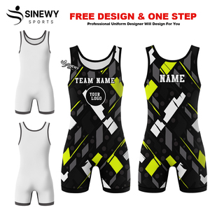 Maillots de lutte avec impression par sublimation intégrale, extensibles, sur mesure, pour hommes sexy - Product Image 4