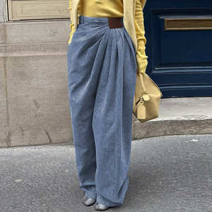 Jeans Holgados de Color Sólido para Mujer, Pantalones Cómodos - Product Image 4