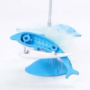 Jouet interactif pour chat avec plateau tournant, plume rotative, distributeur de nourriture, jouet amusant pour chat en forme de moulin à vent - Product Image 4