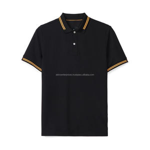 T-shirts polo à manches courtes 100% coton de haute qualité pour hommes, uniformes de golf brodés en 3D et au design solide, jersey de soie Fabri - Product Image 1