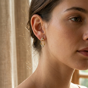 Pendientes de Aro de Oro Sólido de 14K y 18K con Diamantes - Corte Redondo Brillante, Elegantes para Uso Diario, Joyería, Aros, Pendientes Colgantes - Product Image 2