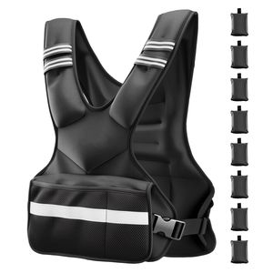 Gilet lesté ajustable en forme de X de 24-40 lb, confortable, avec 8 packs de poids et bande réfléchissante, pour hommes, pour entraînement de 10 kg à 30 kg - Product Image 1
