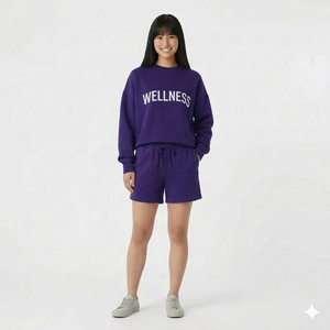 Conjunto de Top de Cuello Alto y Pantalones Cortos para Mujer, Adecuado para la Producción por Colección, Apoyo al Desarrollo de Líneas de Ropa por Temporada - Product Image 1