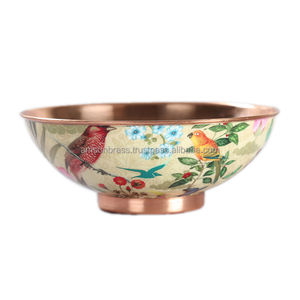 Bol en métal pur cuivre pour table à manger Bol de service décoratif Bol en cuivre de qualité supérieure Plateau de service à salade - Product Image 1