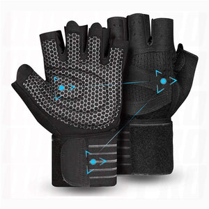 Gants de musculation confortables et respirants, demi-doigts, avec sangle de poignet rembourrée, antidérapants, pour l'entraînement et le fitness - Product Image 1