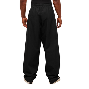 Pantalon de sport noir coupe droite oversize pour homme, style streetwear, taille élastique, idéal pour l'entraînement - Product Image 2