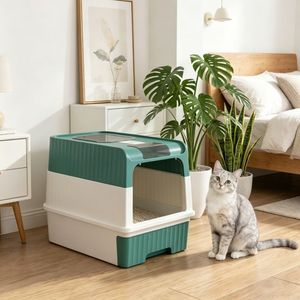 Lettiera per Gatti Rettangolare da 18,9 Pollici con Funzione di Facile Pulizia, Materiale PP e ABS Ecologico, Durevole, Compatibile con App per Cani - Product Image 2