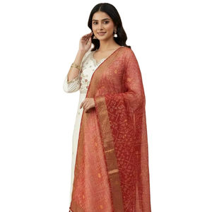 Smooth Design Light Weight Multi Color Banarasi Silk with Beautiful Embroidery Fancy Winter Faux Fur Women's Fancy <b>Kurti</b> - Product Image 1