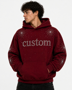 <b>Top</b> Regular fit diamond pocket Rhinestone Embellished Hoodie Premium Quality Fashion Streetwear Clothing Manufacturer <b>Crystal</b> - Product Image 5