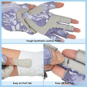 Guantes de Pesca Personalizados con Diseño Sublimado, Medios Dedos, Agarre Sintético Ecológico en la Palma - Product Image 4