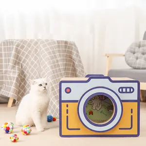 레트로 카메라 고양이 집 고양이 캐비닛 애완 동물 용품 인쇄 골판지 안락 애완 동물 집 케이스 고양이 긁는 보드