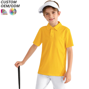 Chemises Polo d'Été Décontractées Personnalisées en Gros pour Enfants, Uniformes à Rayures à Manches Courtes en Mélange Polyester/Coton pour Garçons de 2 à 14 Ans - Product Image 5