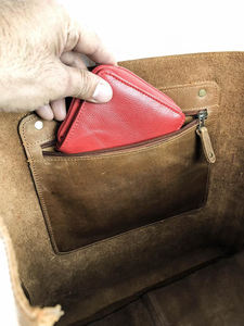 Sac fourre-tout en cuir véritable fait main, grande capacité, taille standard, couleur unie, avec fermeture éclair, multifonctionnel, à porter à l'épaule - Product Image 6