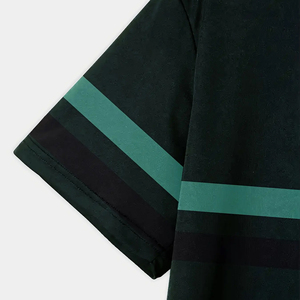 <b>Green</b> Striped Short Sleeve T-<b>Shirt</b> for Boys Casual Knitted Cotton Top Kids Wear Regular Fit - Product Image 3